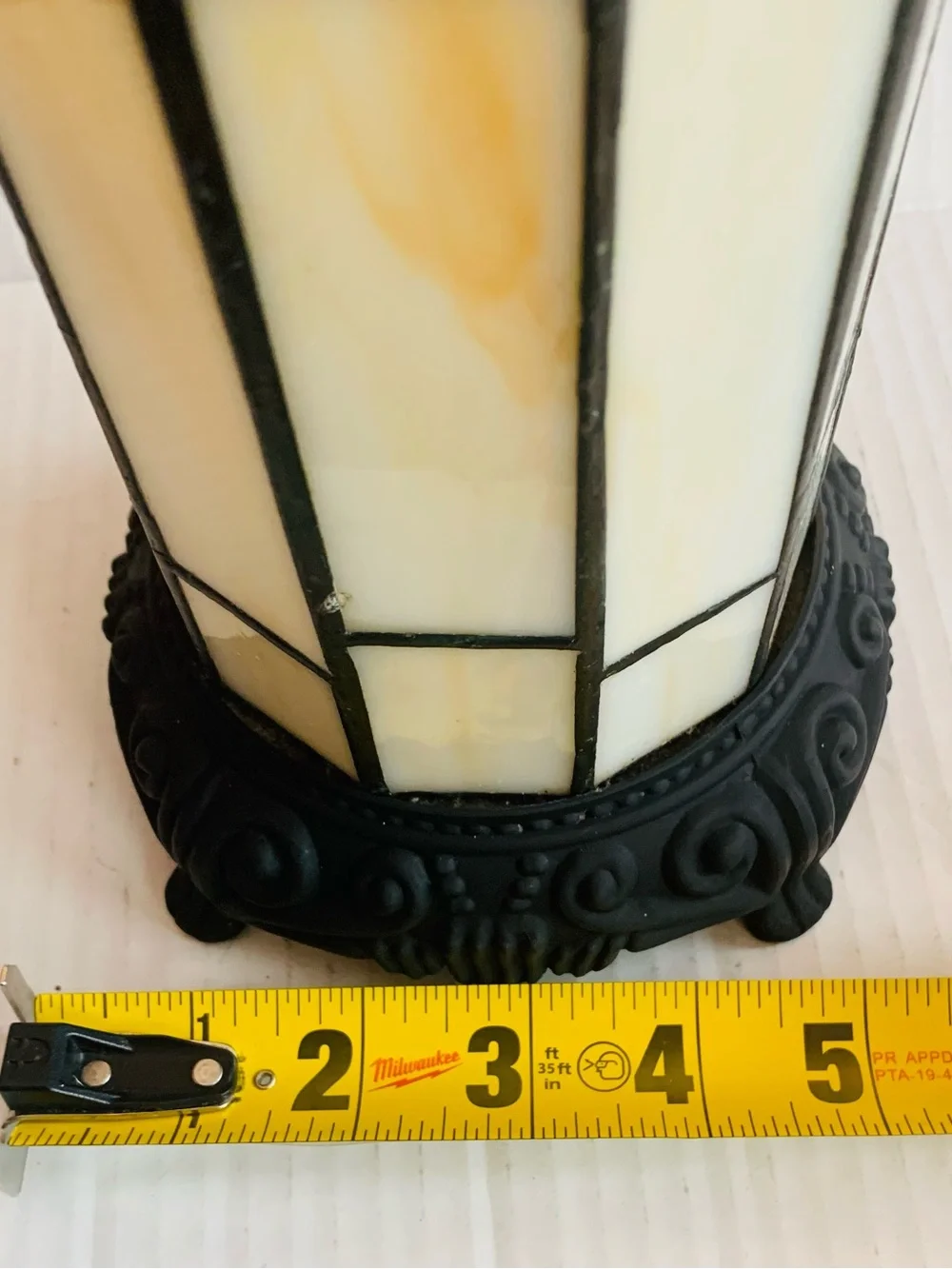 Tiffany Style Stained Glass Cylinder Table Lamp Geometric Pattern 8